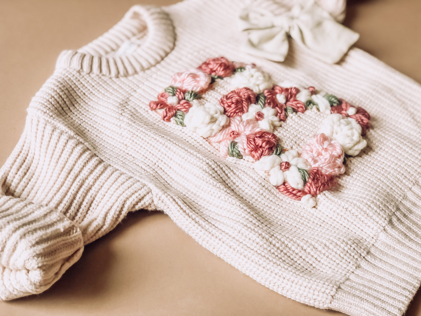 Floral letter sweater preorder